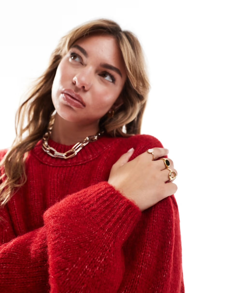 Women's Red Sweater — Crimson