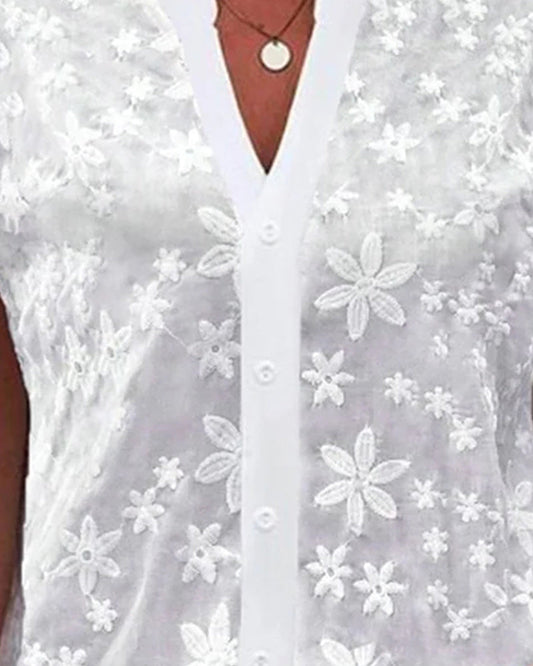 Elise | V-Neck Short Sleeve Blouse