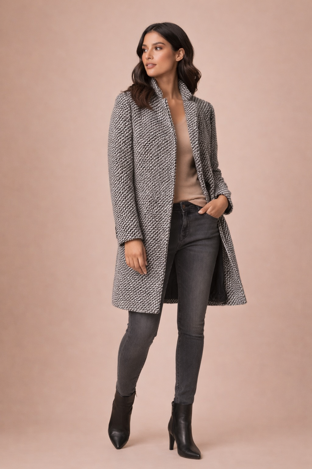 Colette Textured Wool Blend Coat - Autumn Winter