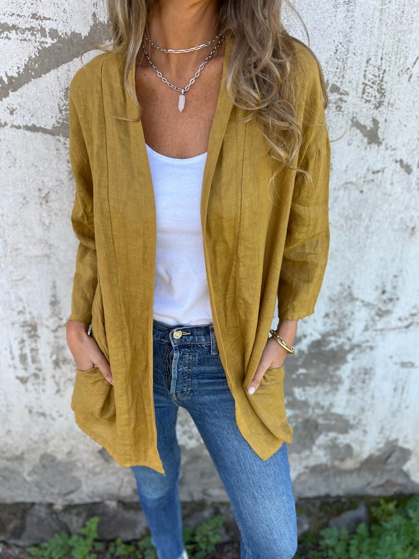 Ruffled Linen Vest