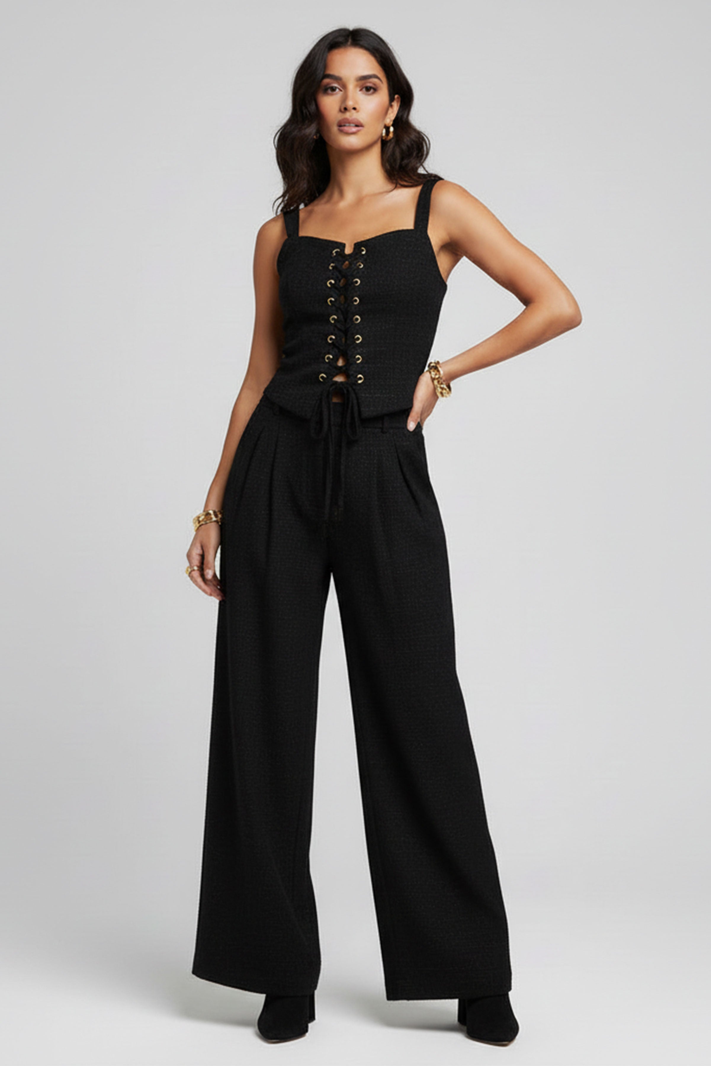 Ella | Tweed Top and Pants Ensemble