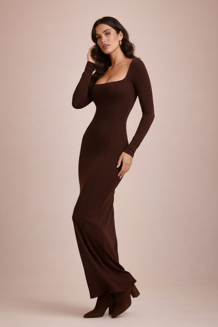 Luna Maxi Dress - Cacao Brown