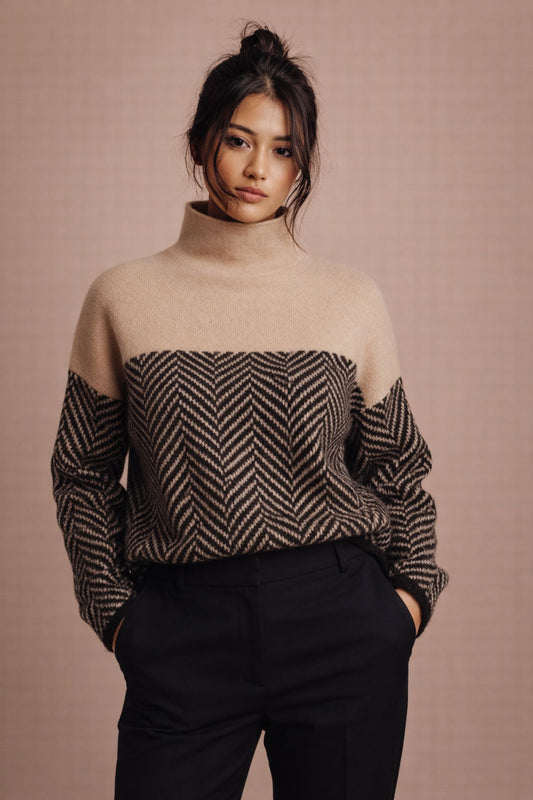 Leila Turtleneck Knit Sweater - Cozy Ribbed Knit