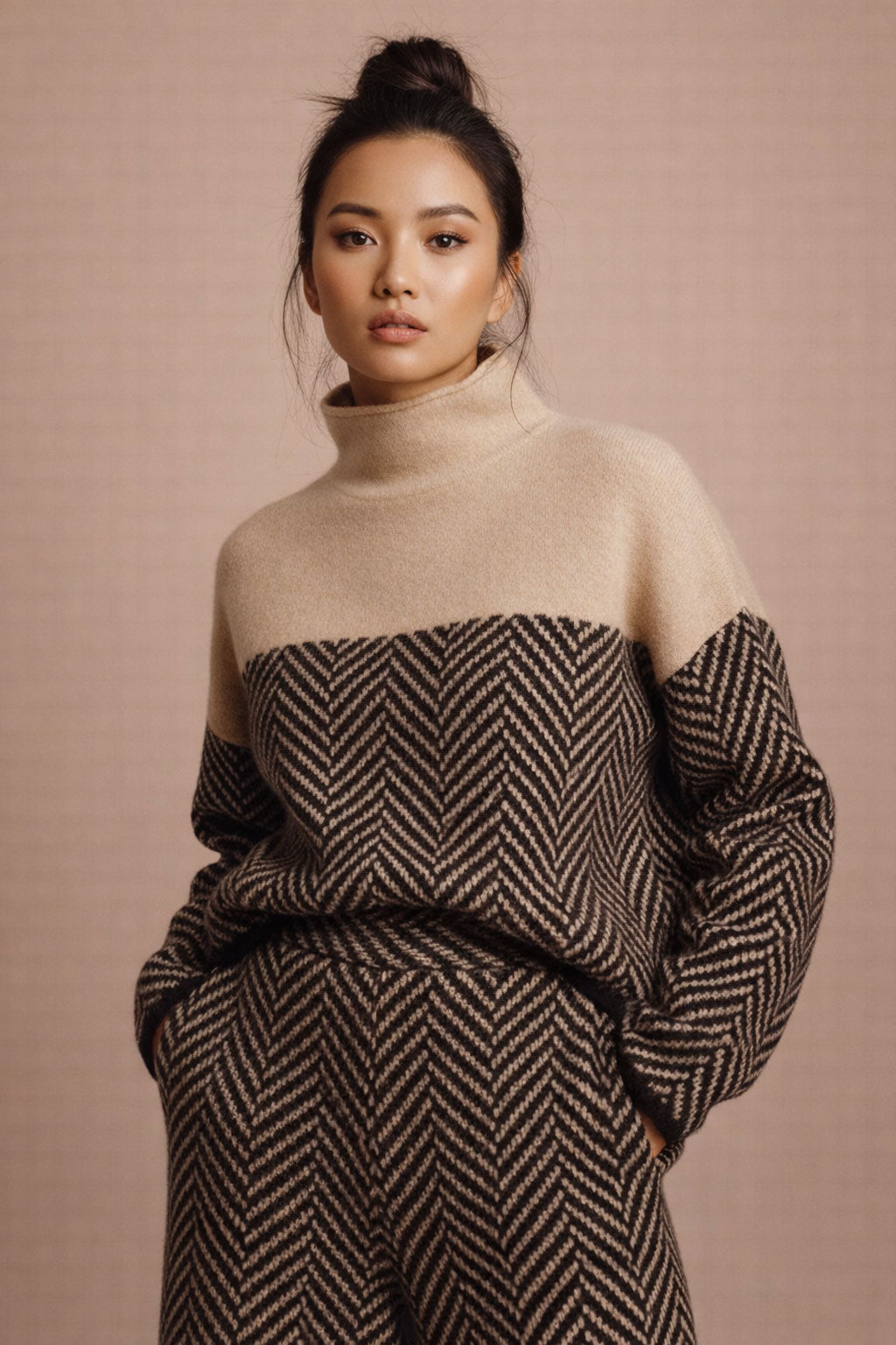 Leila Turtleneck Knit Sweater - Cozy Ribbed Knit