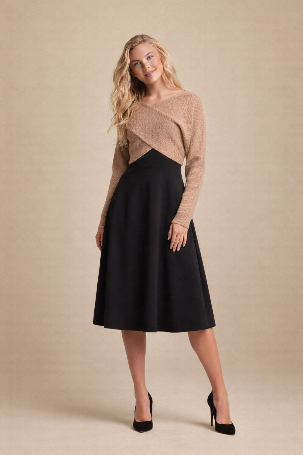 Lieka Two-Piece Knit Set - Top and Dress Ensemble