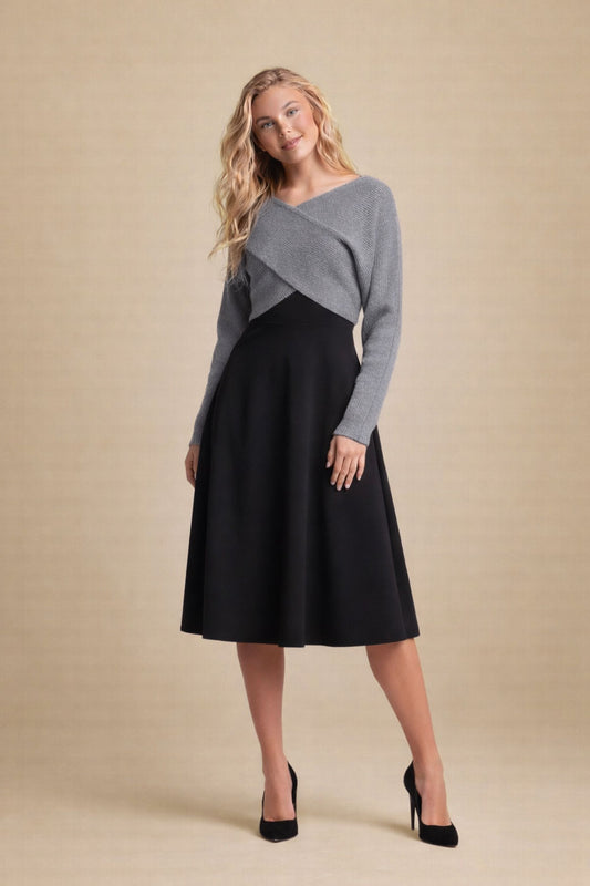 Lieka Two-Piece Knit Set - Top and Dress Ensemble