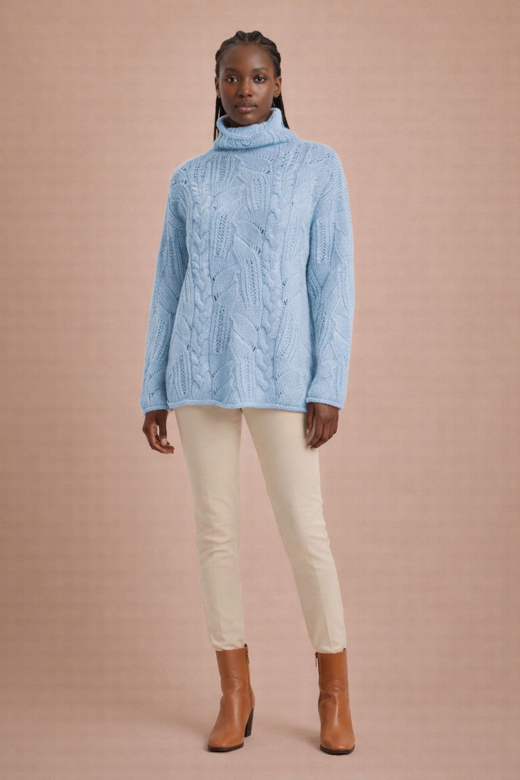 Margeaux Turtleneck Knit Sweater - Cozy Ribbed Knit