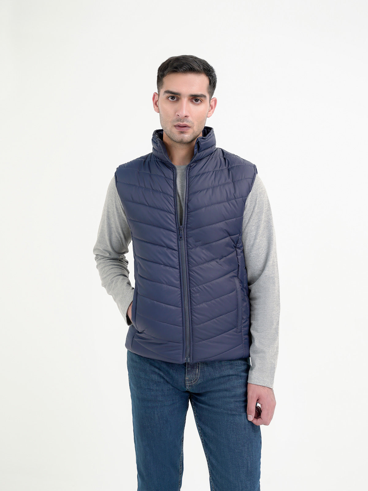 Men's Navy Puffer Jacket — Eos