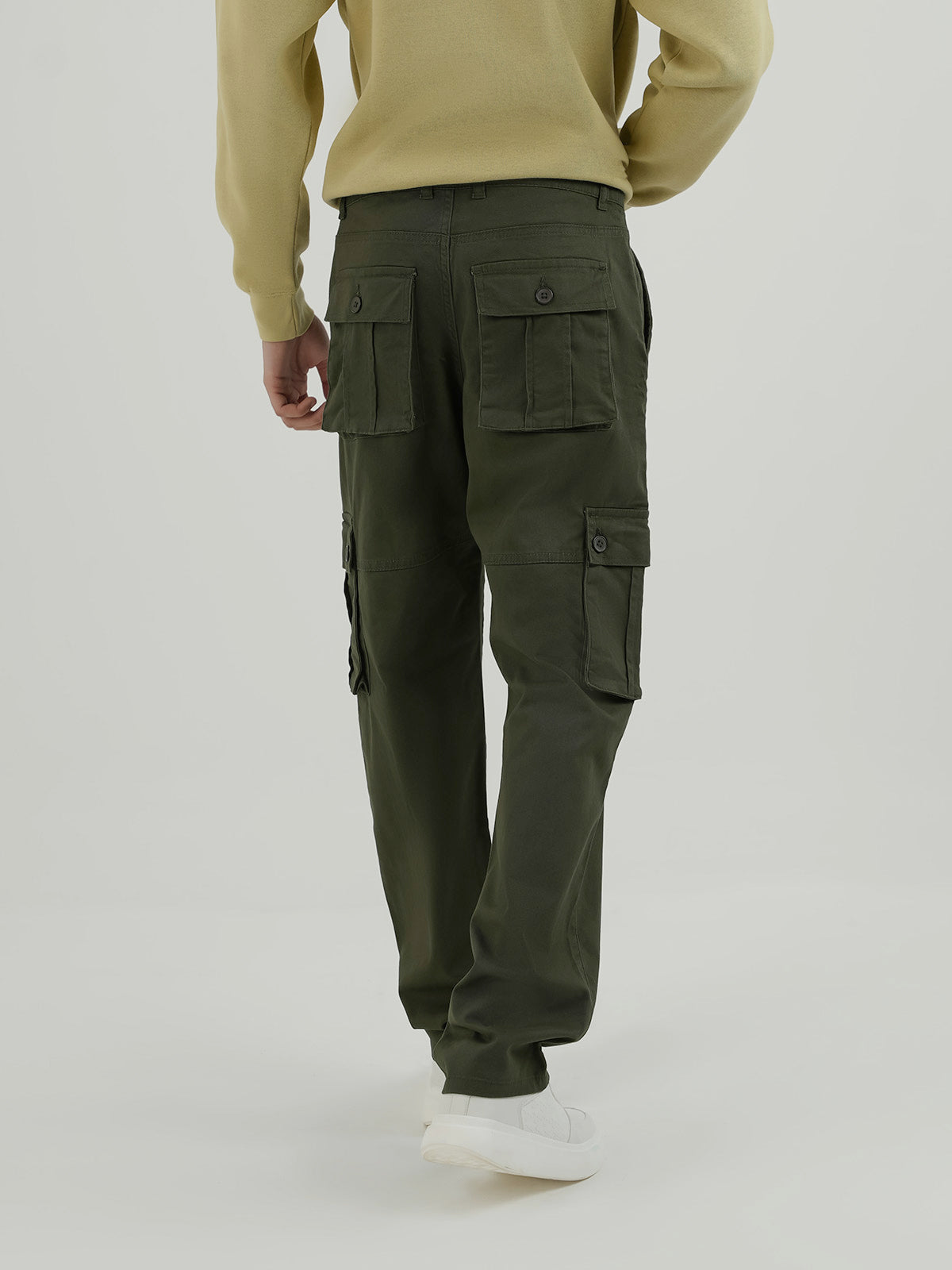 Men's Olive Cargo Trousers — Ainsley