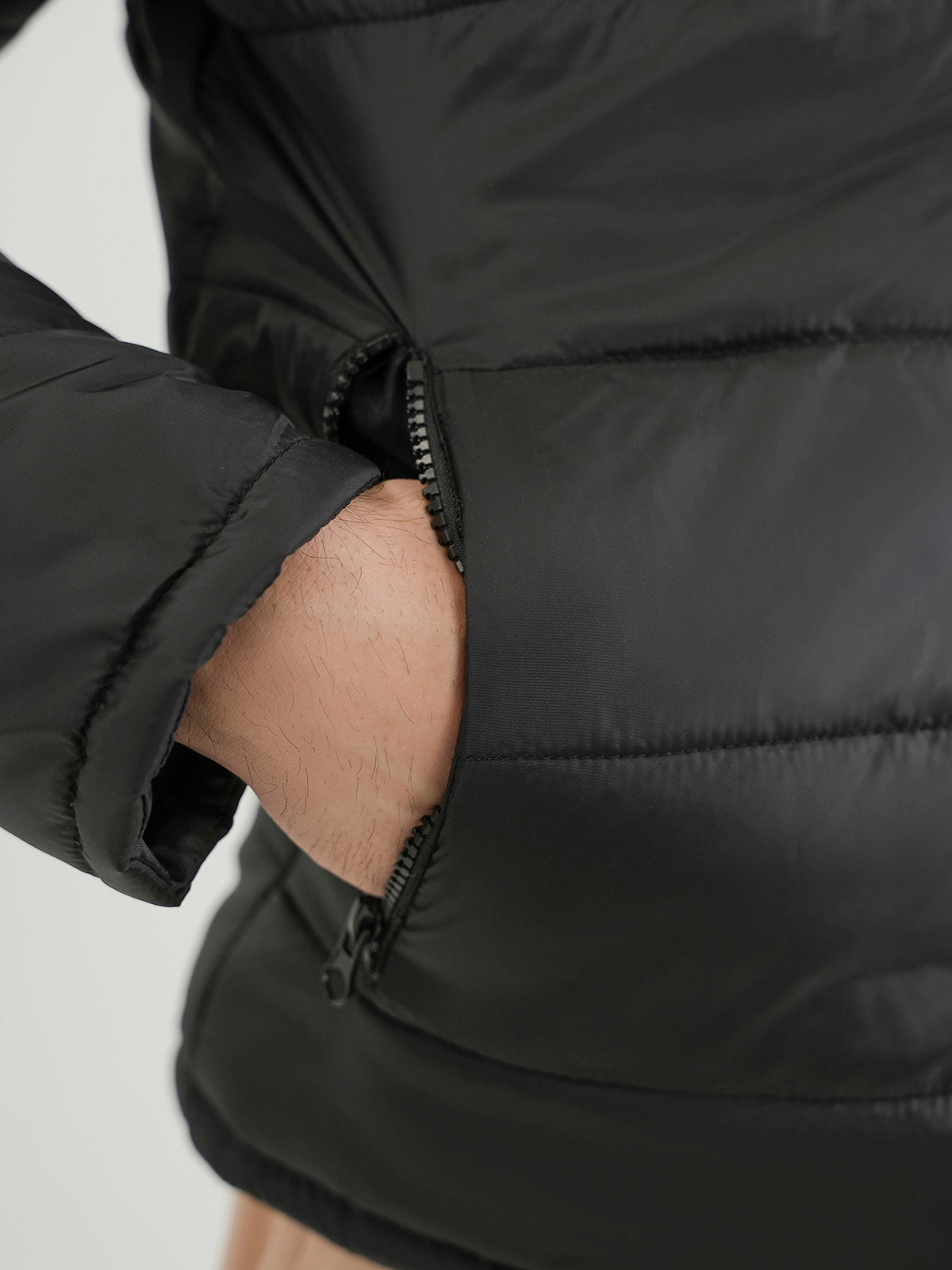 Men's Black Puffer Jacket — Blythe