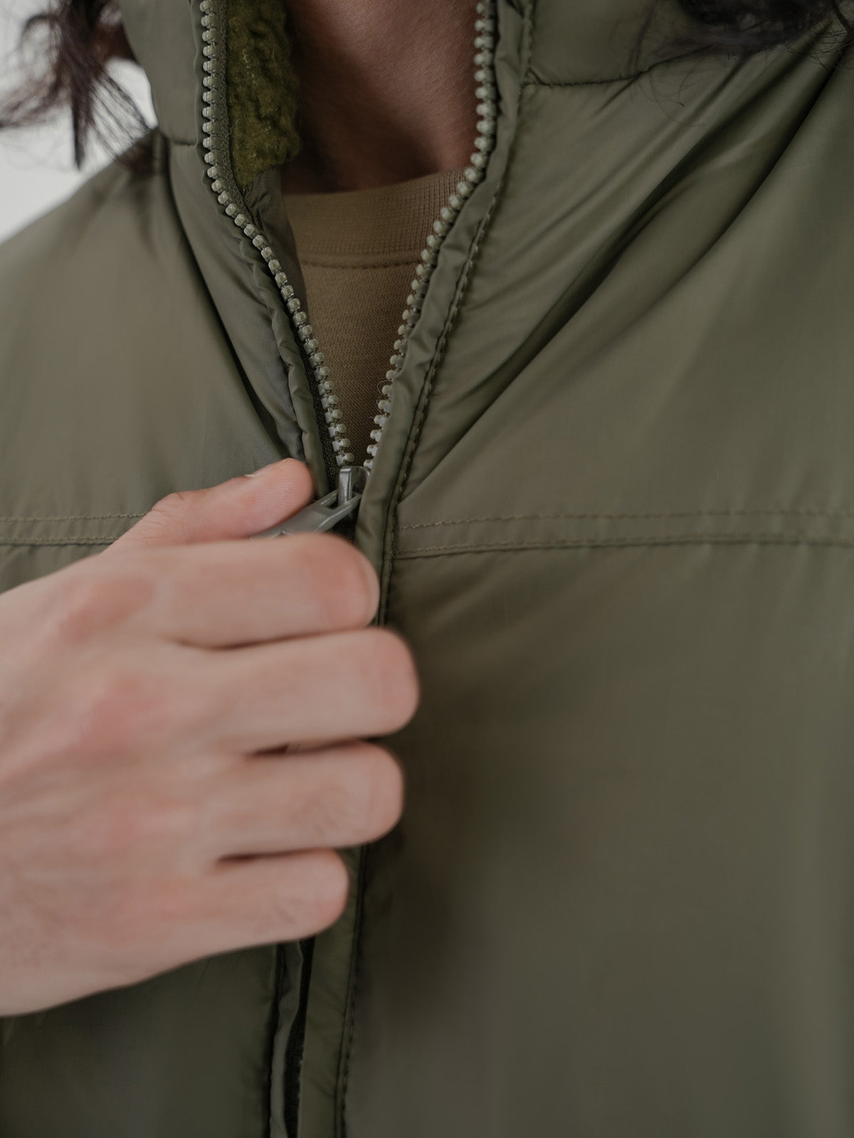 Men's Olive Puffer Jacket — Bosley