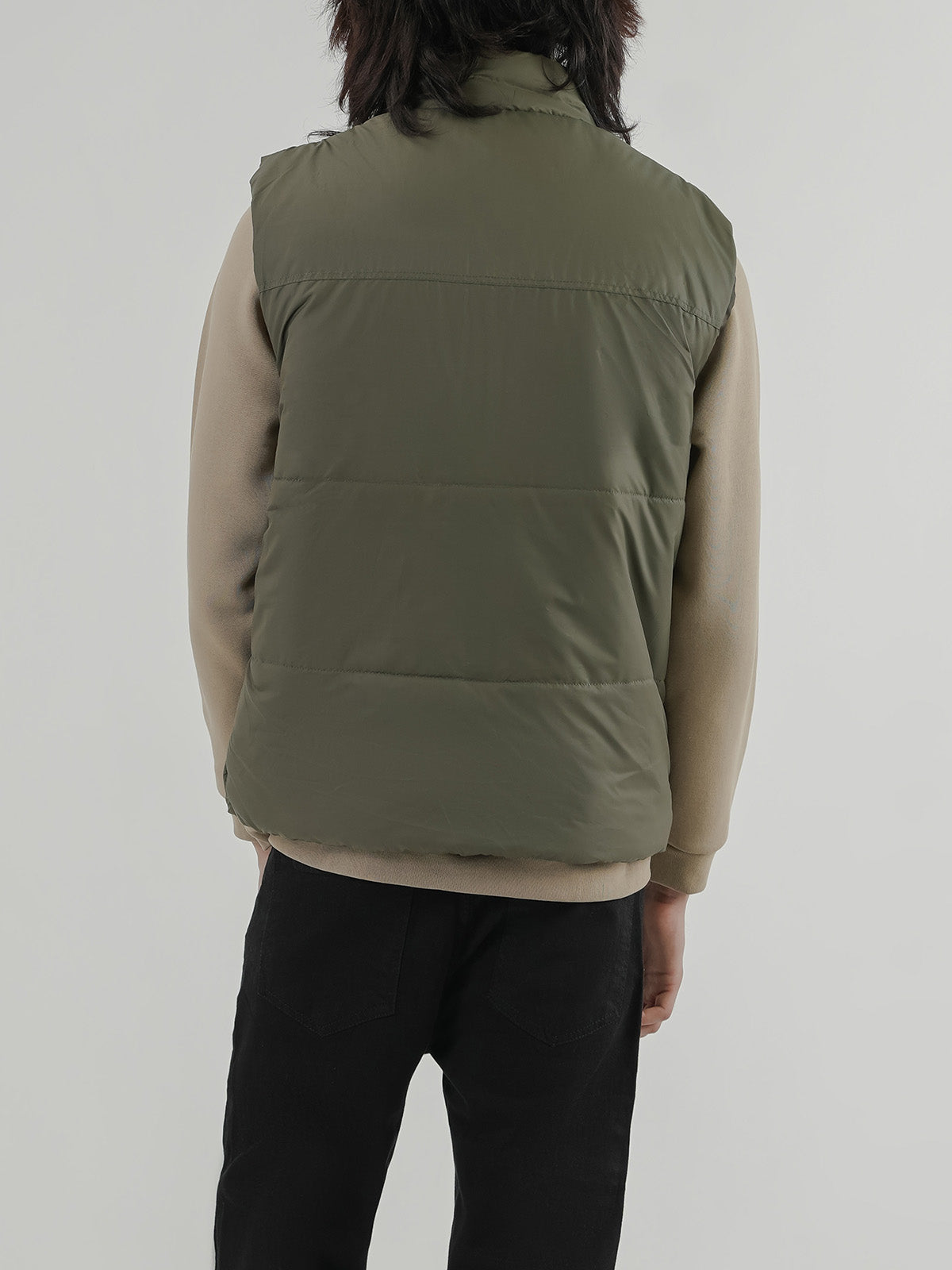 Men's Olive Puffer Jacket — Bosley