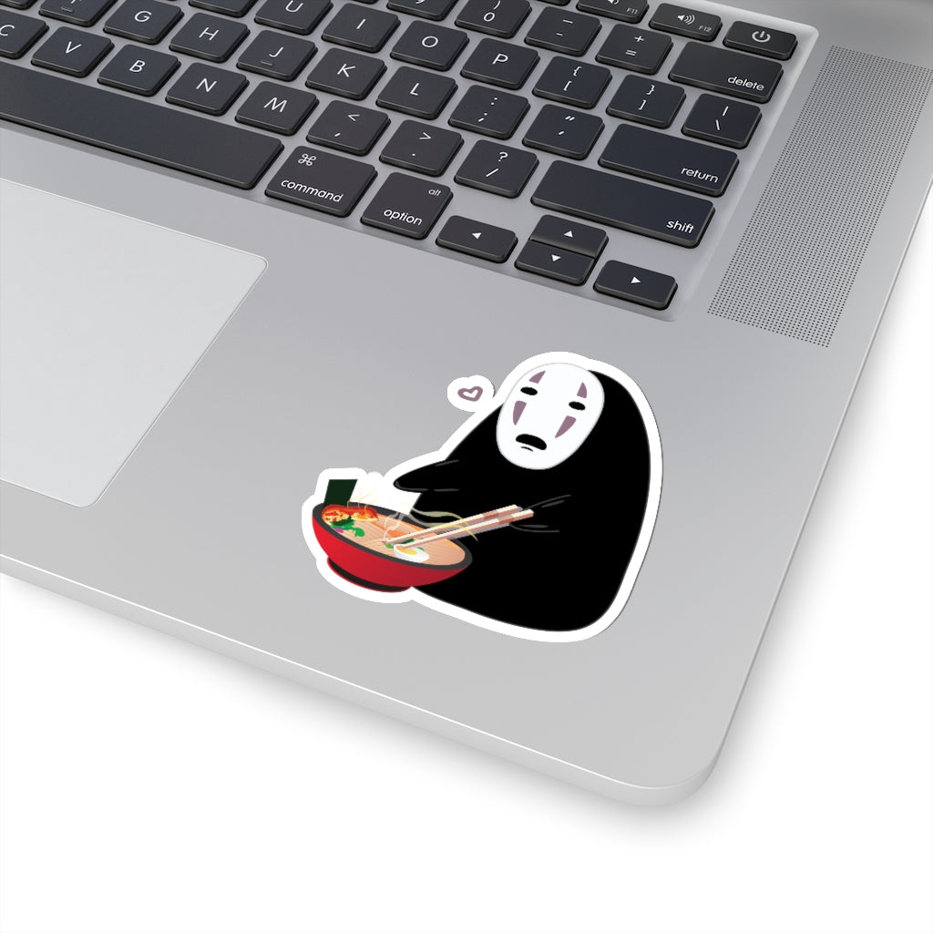 No Face Ramen noodles Studio Ghibli Vinyl Sticker, Best Friend Gift, Cute Stickers, Food Decal, Macbook Decal, Stickers Macbook Pro