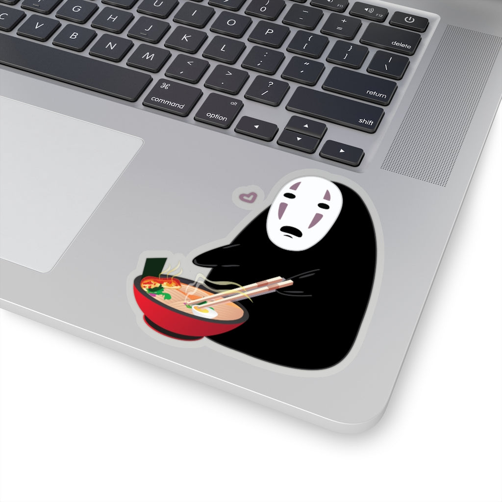 No Face Ramen noodles Studio Ghibli Vinyl Sticker, Best Friend Gift, Cute Stickers, Food Decal, Macbook Decal, Stickers Macbook Pro