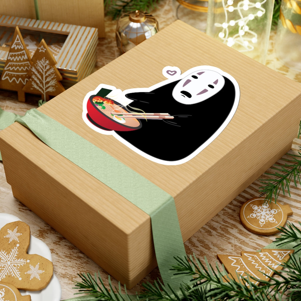 No Face Ramen noodles Studio Ghibli Vinyl Sticker, Best Friend Gift, Cute Stickers, Food Decal, Macbook Decal, Stickers Macbook Pro