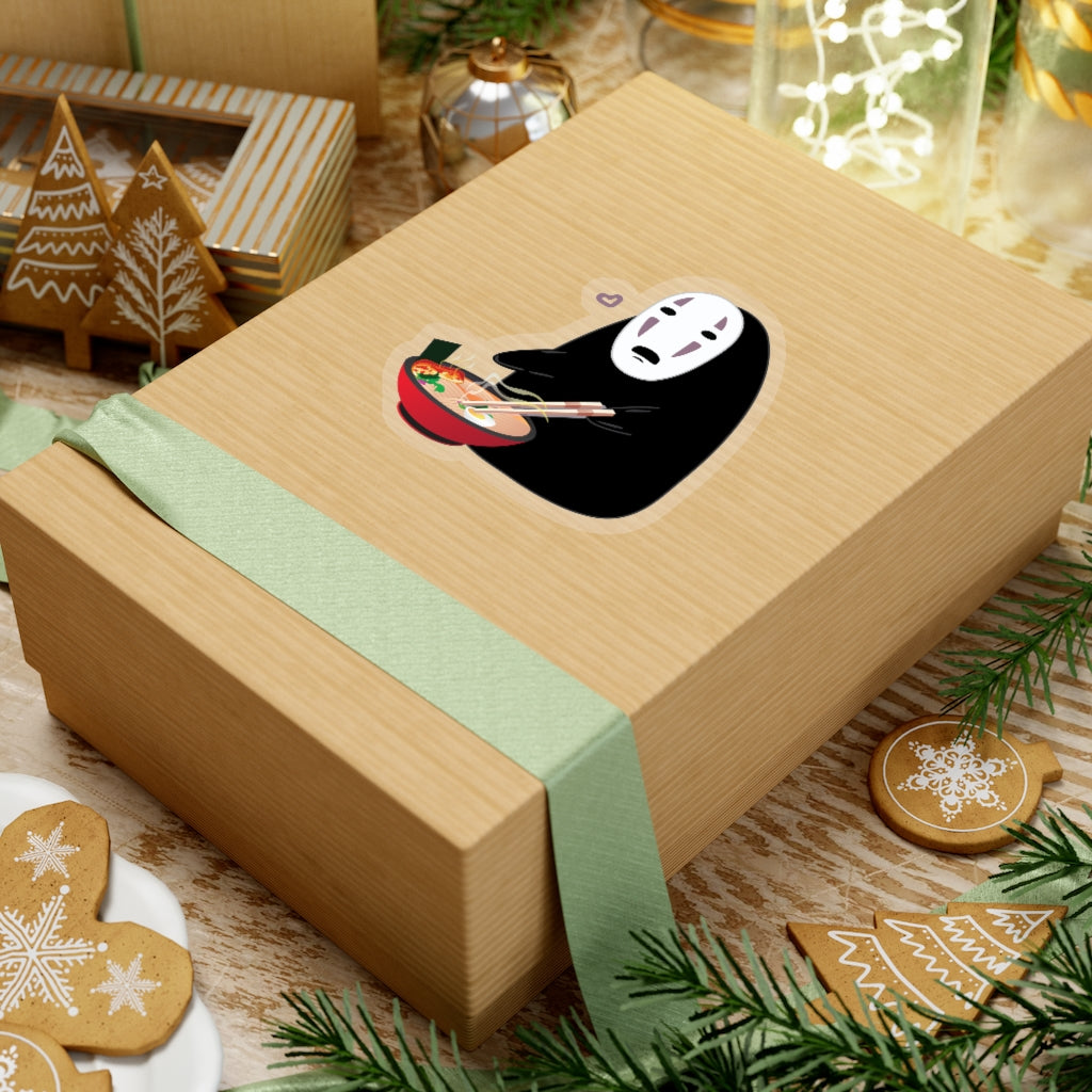 No Face Ramen noodles Studio Ghibli Vinyl Sticker, Best Friend Gift, Cute Stickers, Food Decal, Macbook Decal, Stickers Macbook Pro