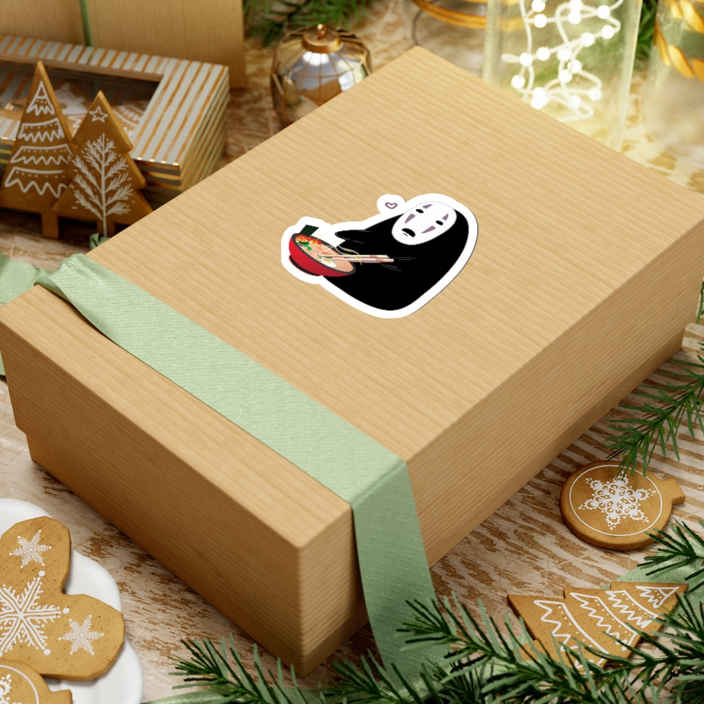 No Face Ramen noodles Studio Ghibli Vinyl Sticker, Best Friend Gift, Cute Stickers, Food Decal, Macbook Decal, Stickers Macbook Pro