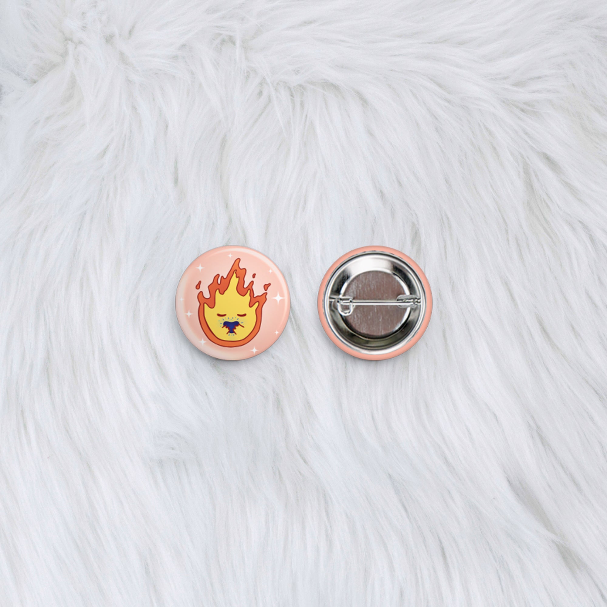 Studio Ghibli Calcifer Howl's heart button badge 