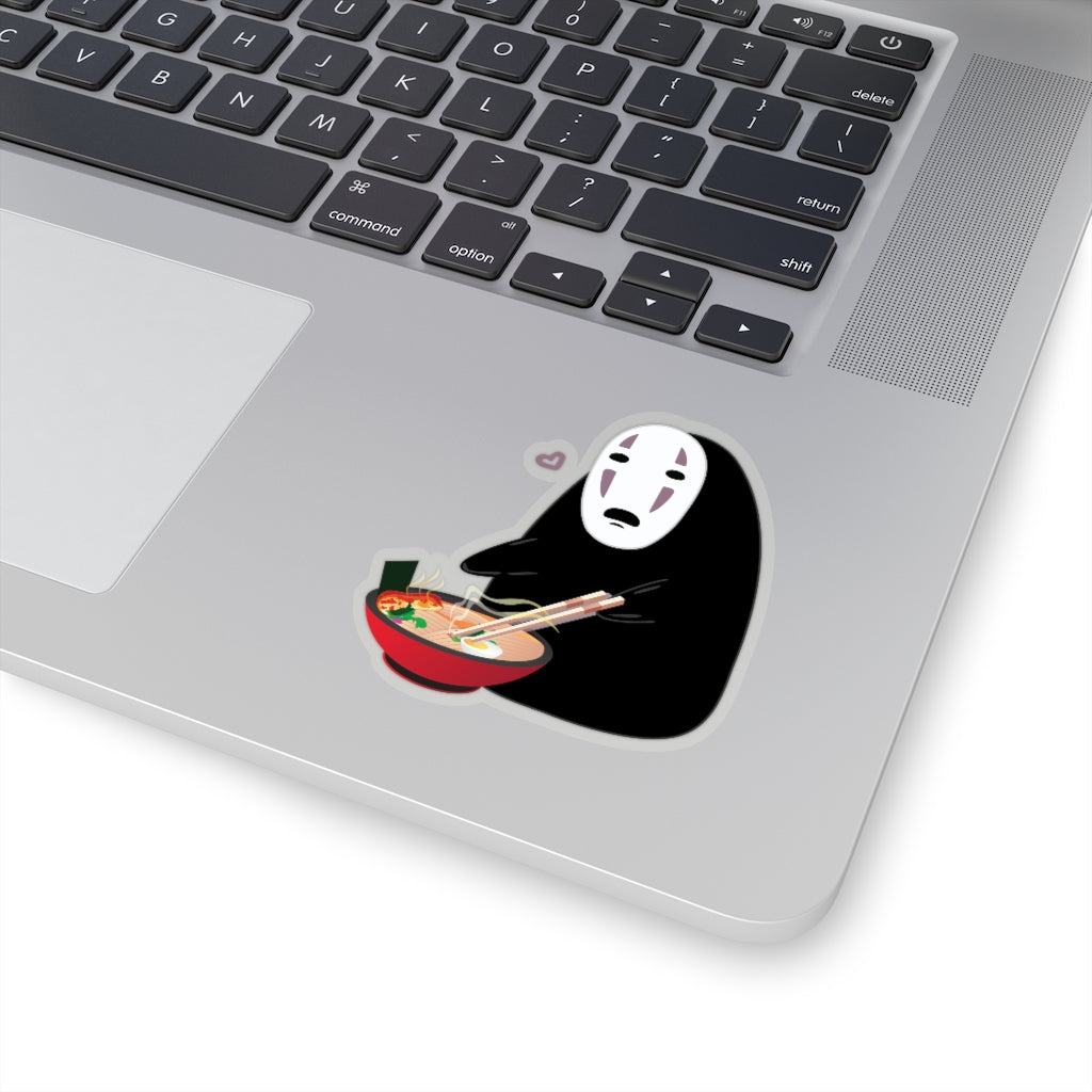 No Face Ramen noodles Studio Ghibli Vinyl Sticker, Best Friend Gift, Cute Stickers, Food Decal, Macbook Decal, Stickers Macbook Pro